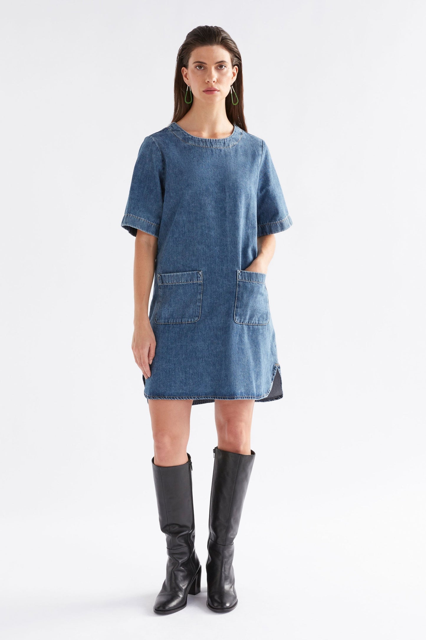 elk the label denim dress Shop The Gerber Long Sleeve Midi Denim Dress