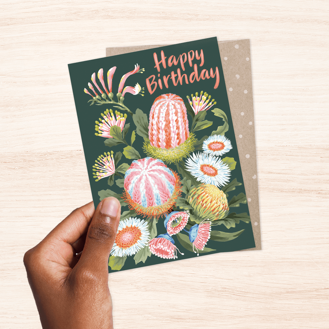 Birthday Banksia Card - Earth Greetings