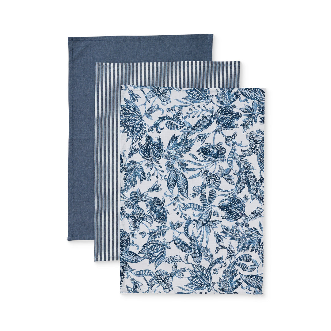 Samara Dark Blue Teatowel Pack/3