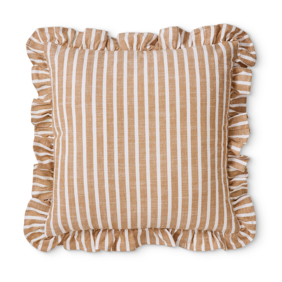 Ruffles Cinnamon Stripe Cushion