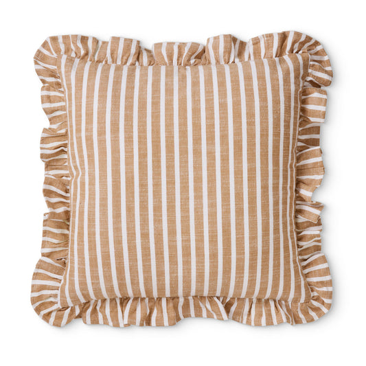 Ruffles Cinnamon Stripe Cushion