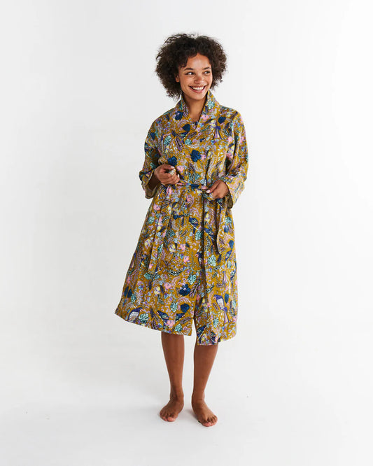 Birds Of Paradise Linen Robe - Kip&Co