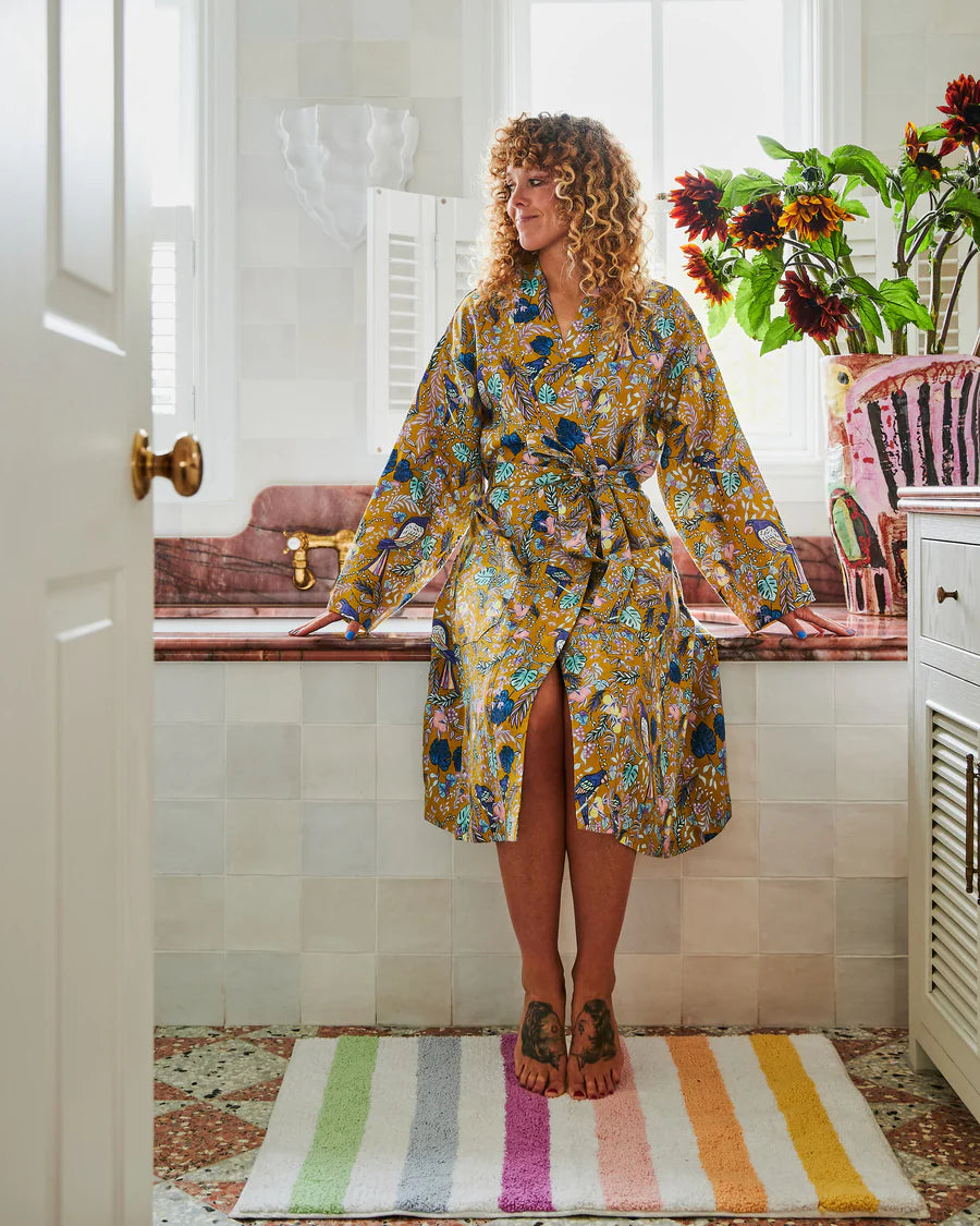 Birds Of Paradise Linen Robe - Kip&Co