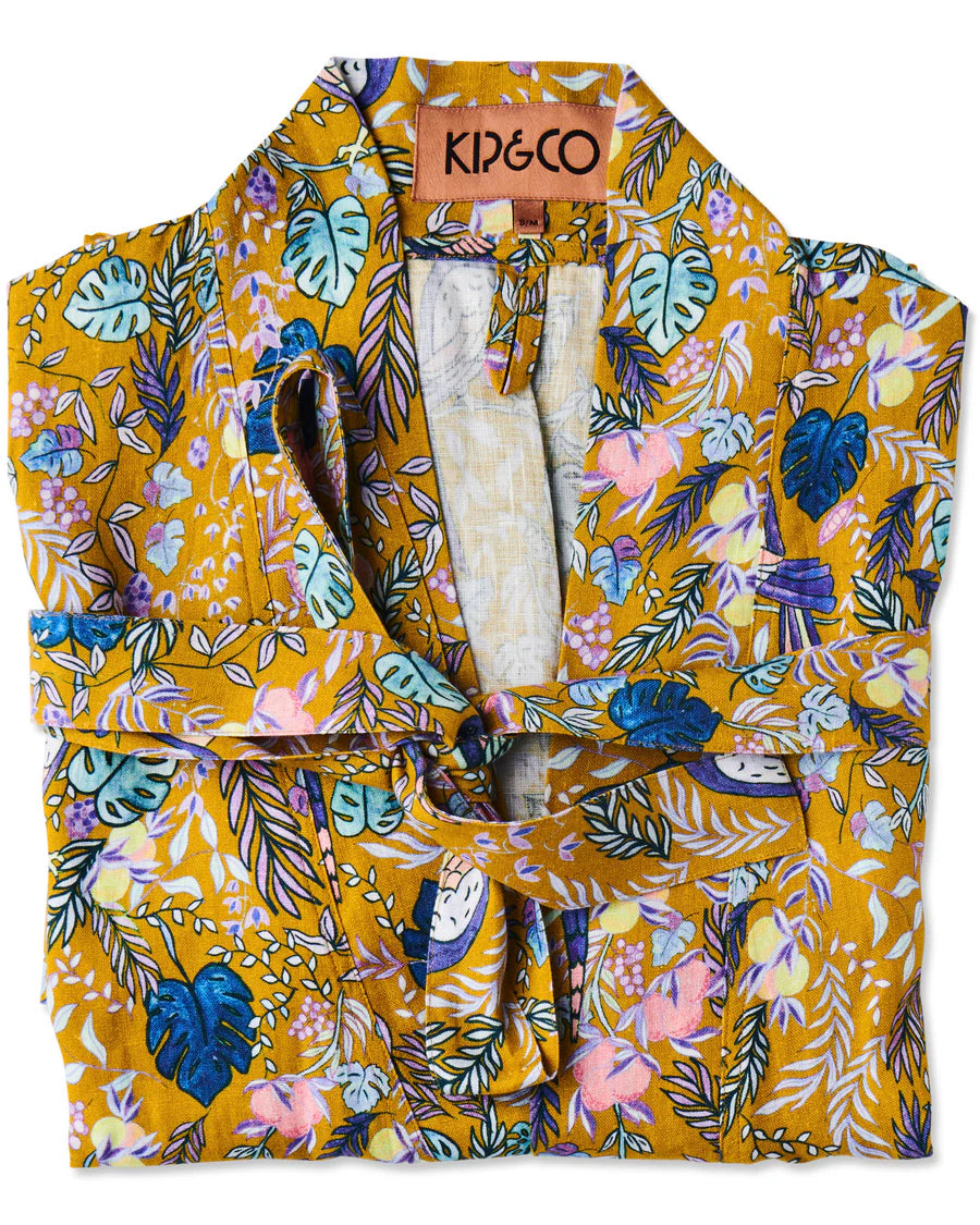 Birds Of Paradise Linen Robe - Kip&Co