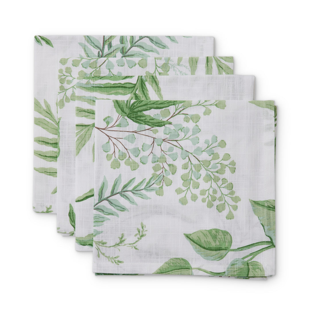Fern Green/Blue Napkin Set/4