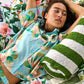 Big Beauty Floral Blue Adult Organic Cotton Short Sleeve Shirt & Short Pyjama Set