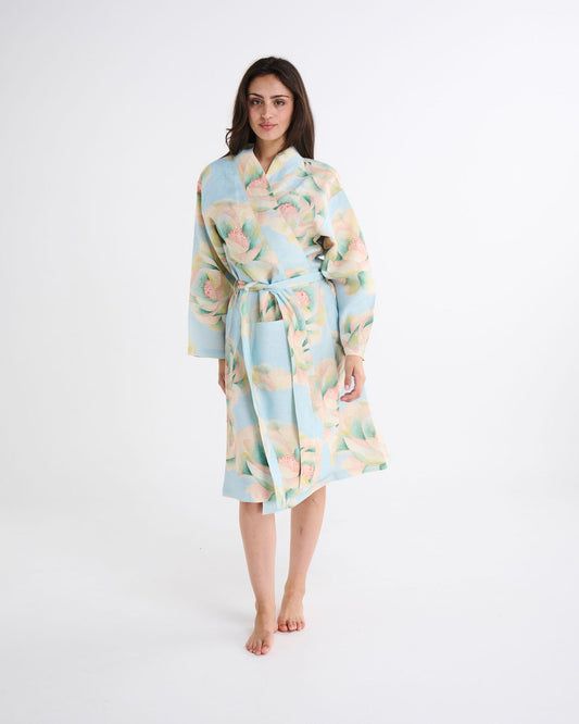 Big Beauty Floral Linen Robe