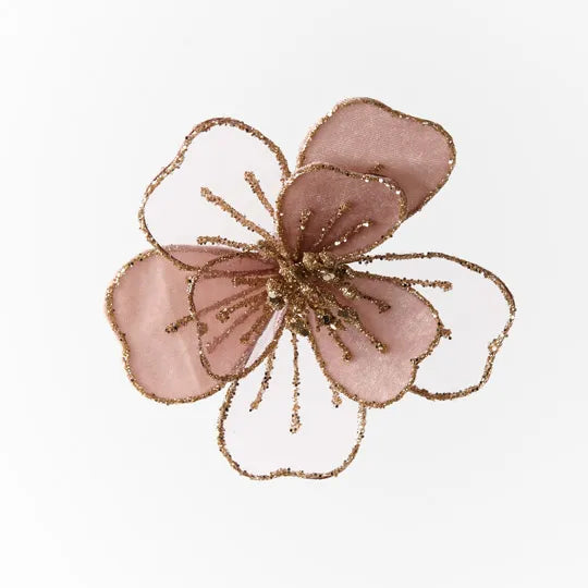 Clip Magnolia Rose Gold Velvet