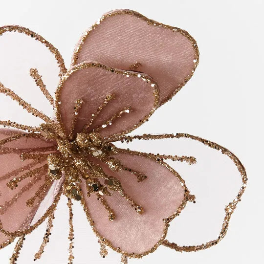 Clip Magnolia Rose Gold Velvet