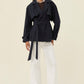 Farina Cropped Trench Navy