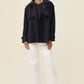 Farina Cropped Trench Navy