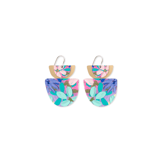 Kelsie Rose Whimsical Blooms Layered Double Bell Drop Earrings- Moe Moe