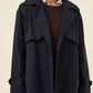 Farina Cropped Trench Navy