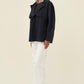 Farina Cropped Trench Navy