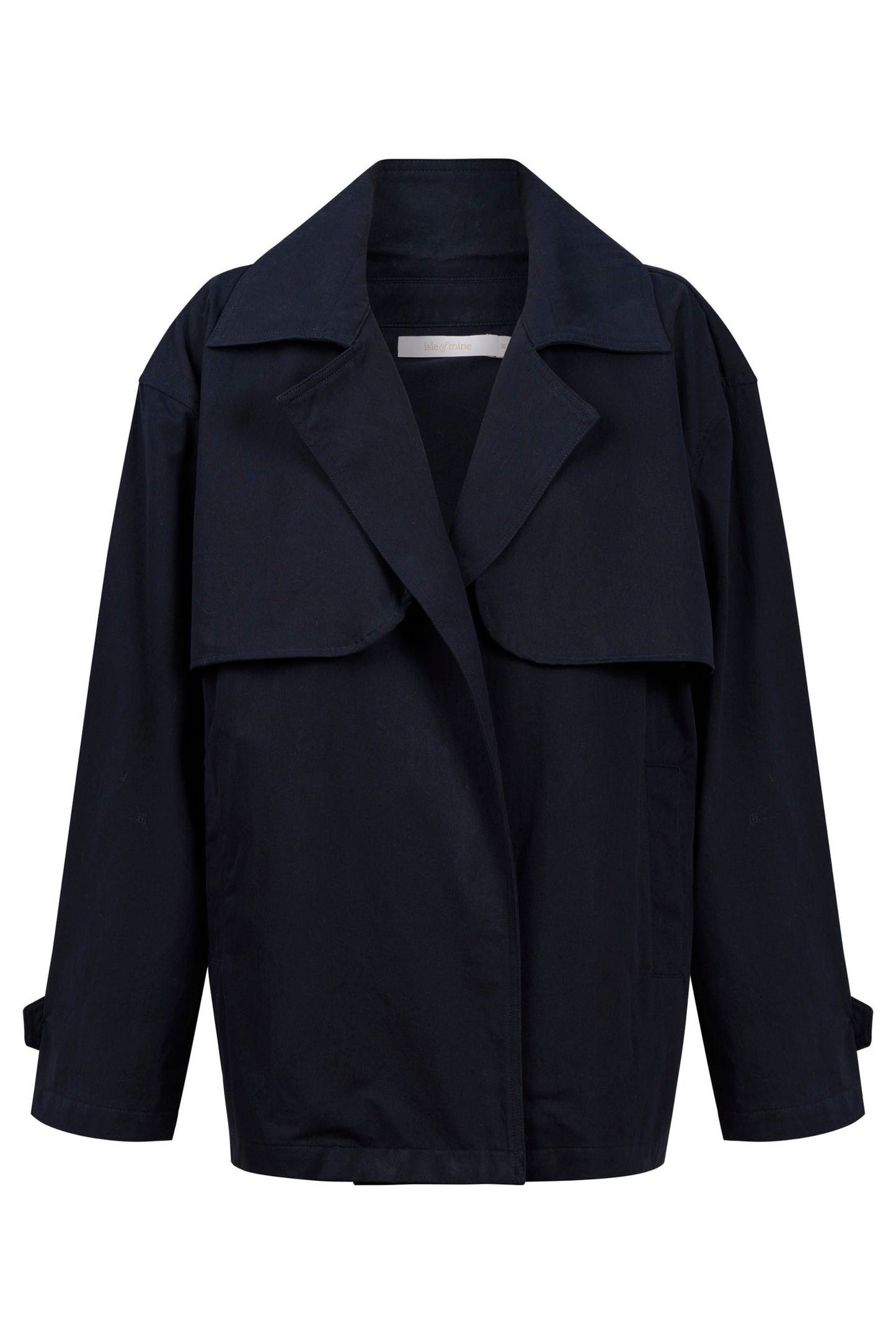Farina Cropped Trench Navy