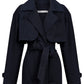 Farina Cropped Trench Navy