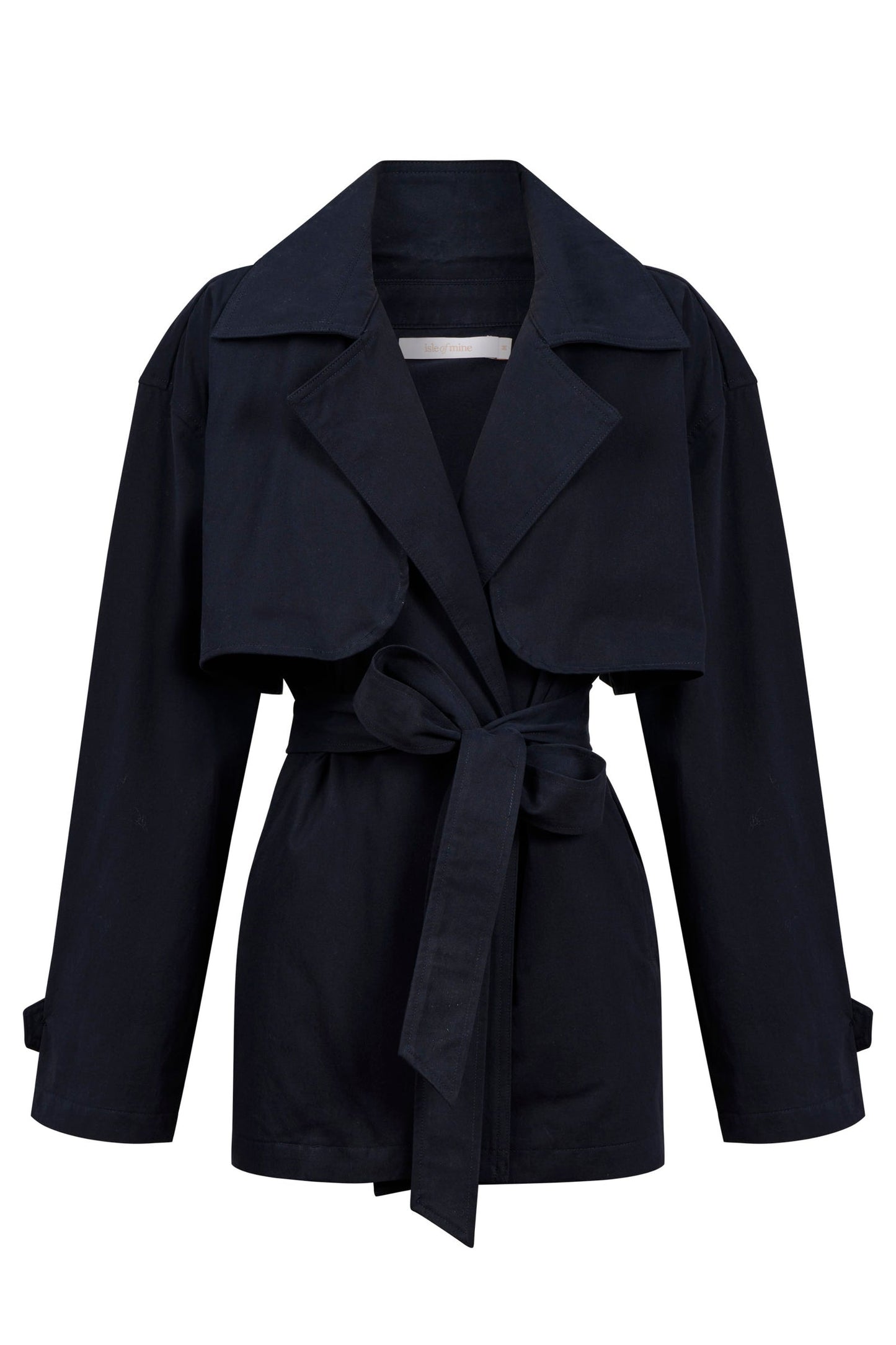 Farina Cropped Trench Navy