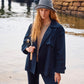Farina Cropped Trench Navy