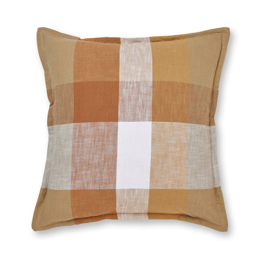 Heide Rust Check Cushion - Madras Link