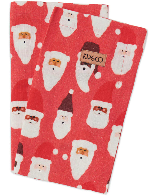 HoHoHo Red Linen 4P Napkin Set - Kip&Co