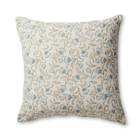 Lalita Blue Block Print Cushion - Madras Link