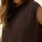 Miru Crew Knit Vest Chocolate