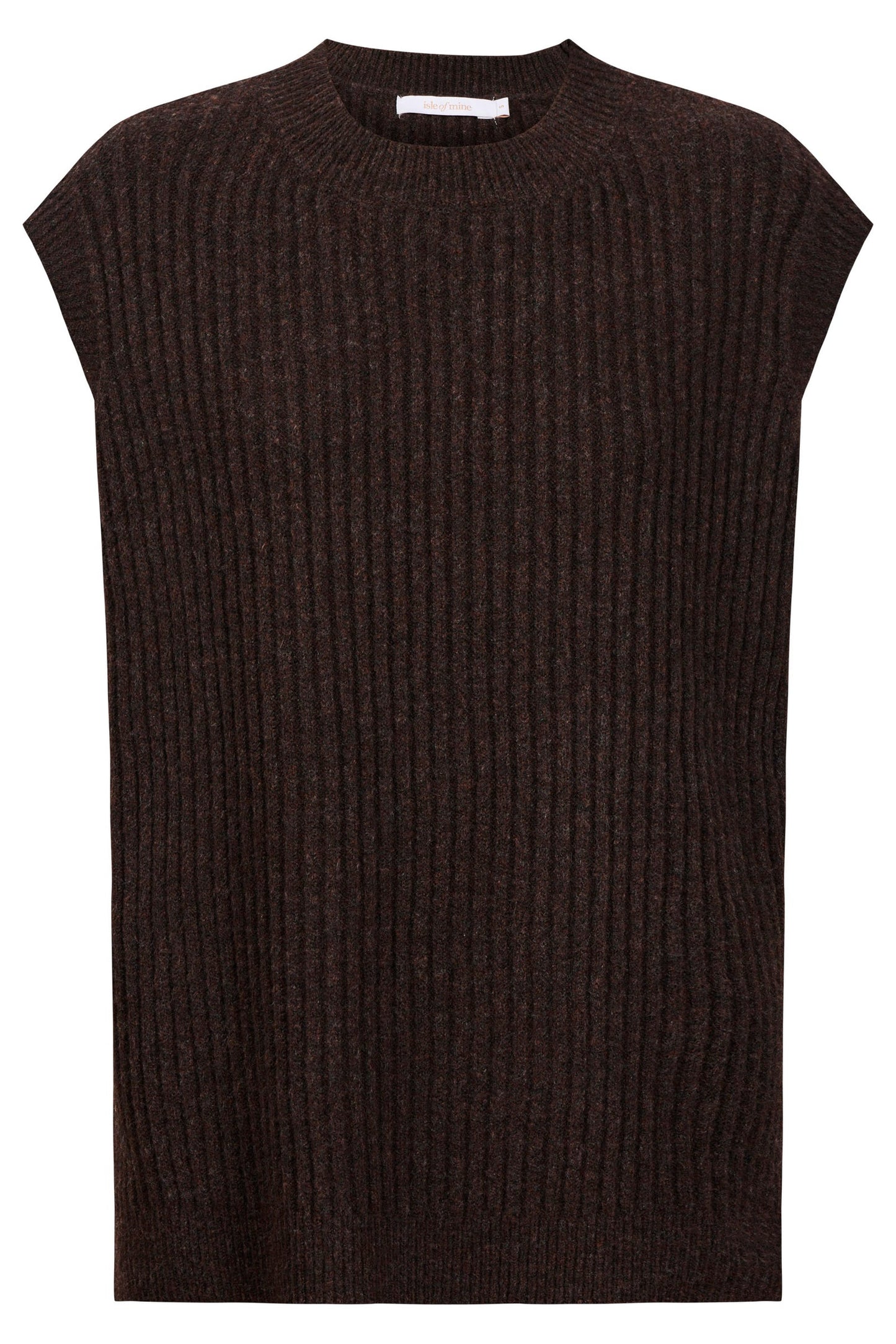 Miru Crew Knit Vest Chocolate