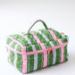 Cactus Stripe Quilted Cotton Toiletry Case