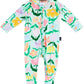 Popping Flowers Green Organic Long Sleeve Romper