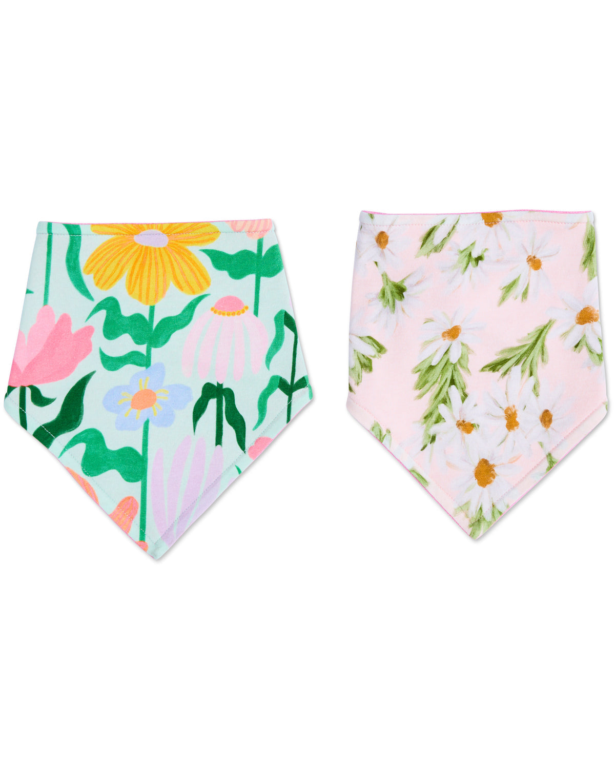 Sweet Flowers Organic Cotton Dribble Bib Set