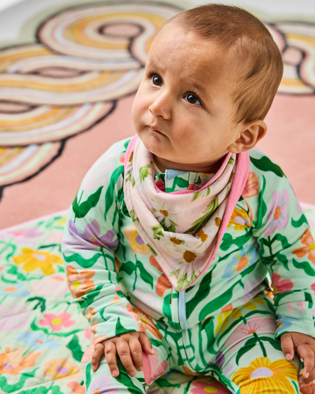 Sweet Flowers Organic Cotton Dribble Bib Set