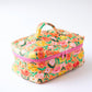 Popping Flowers Peach Quilted Toiletry Case