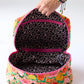 Popping Flowers Peach Quilted Toiletry Case