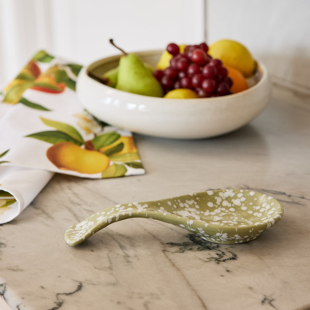 Speckle Green/White Spoon Rest – Canopy Interiors