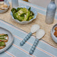Bobble Blue/White Resin Salad Server Set