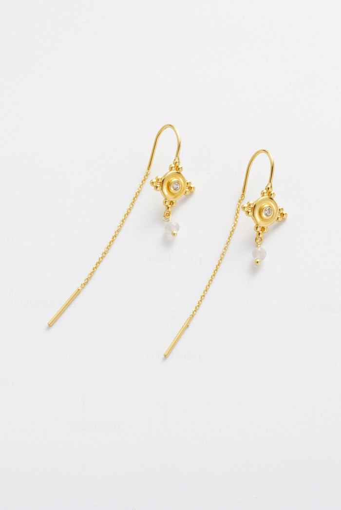 Faye Thread Earring Moonstone