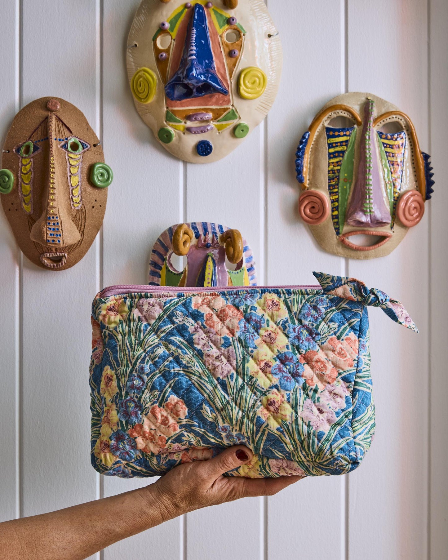 Gladiolus Quilted Cotton Toiletry Purse