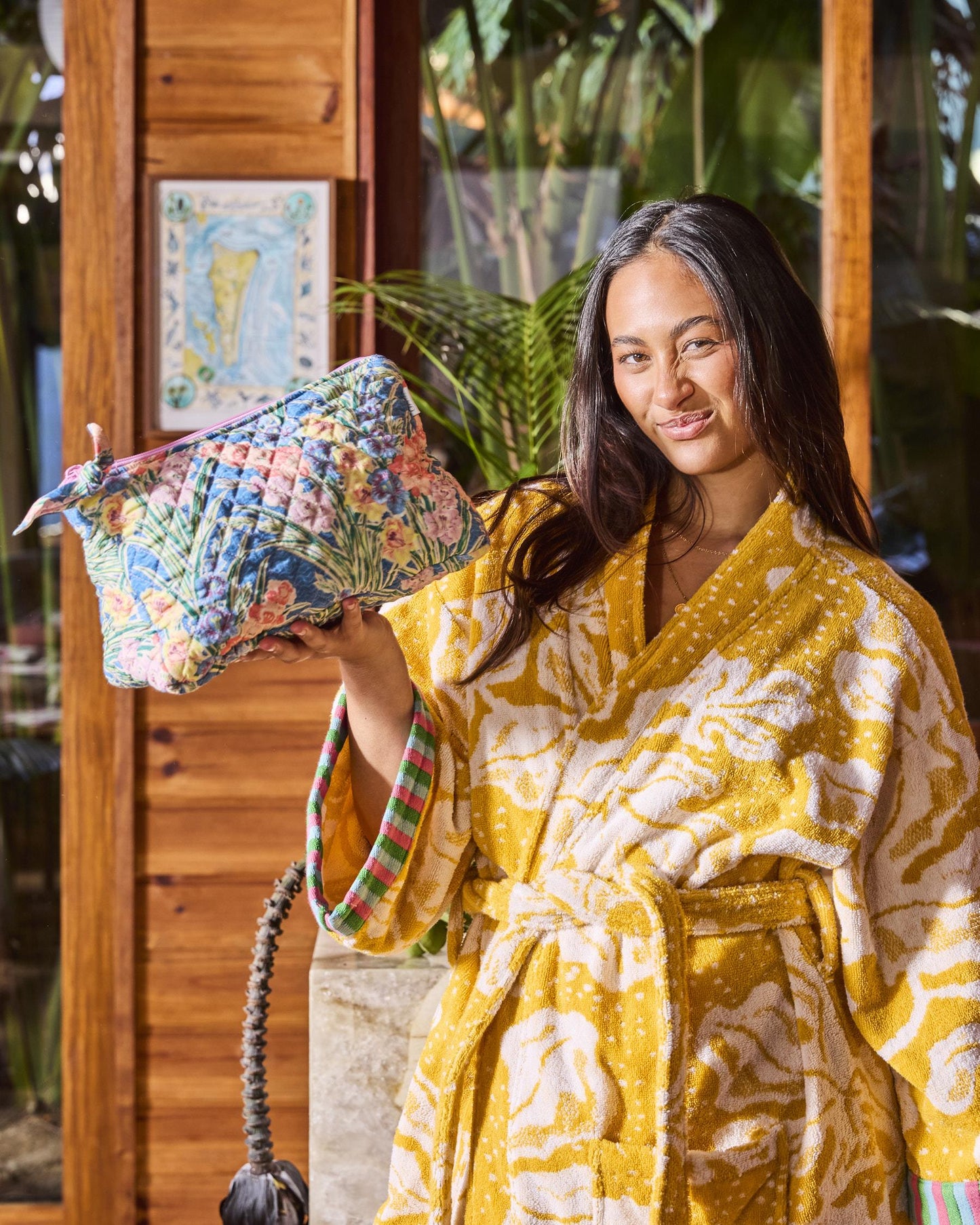 Gladiolus Quilted Cotton Toiletry Purse
