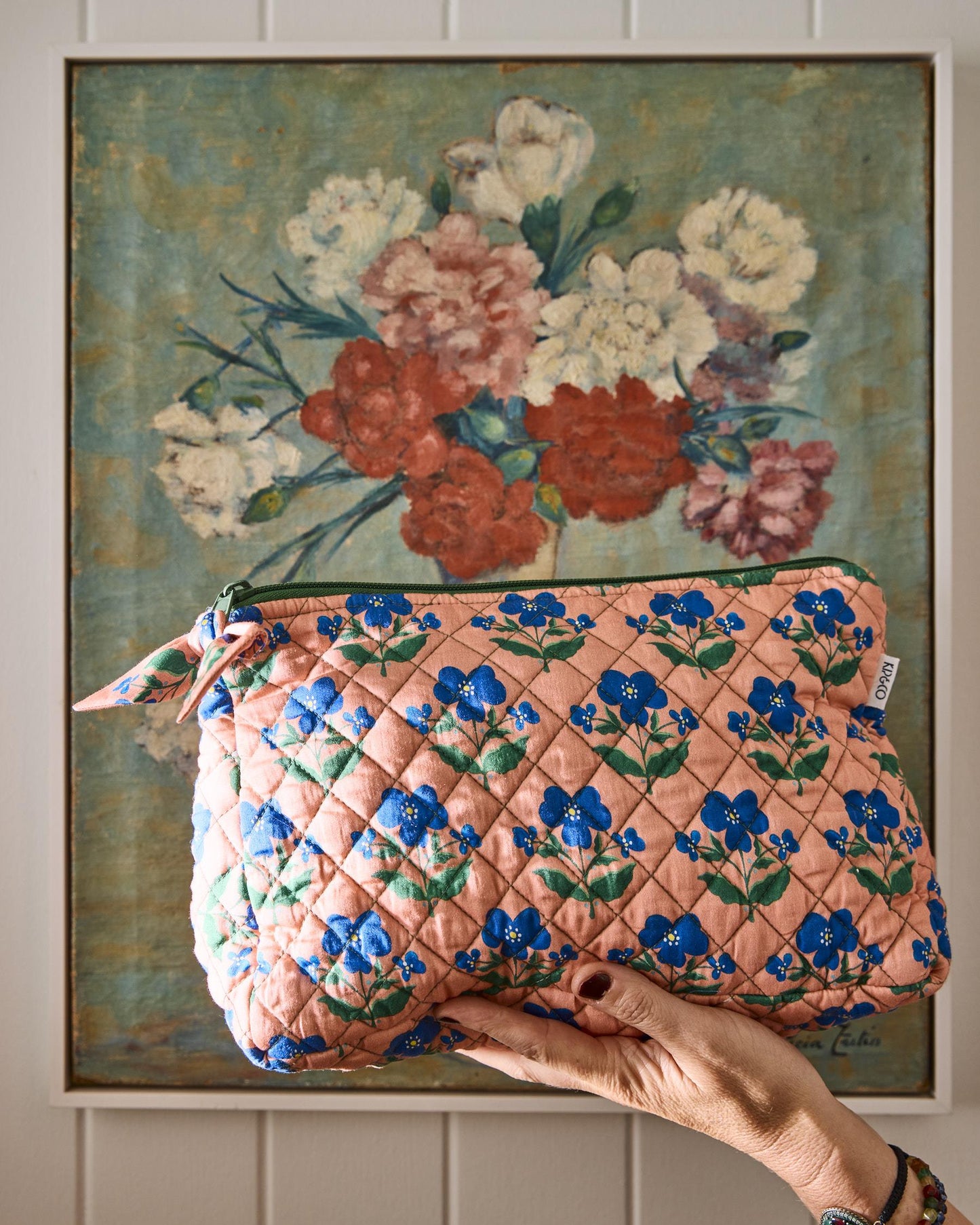 Indian Summer Rose Quilted Cotton Toiletry Purse