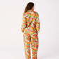 Popping Flowers Peach Adult Organic Cotton Long Sleeve Shirt & Pant Pyjama Set
