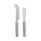 Clyde Stripe Two Tone Blue/White Cheese Knife Set