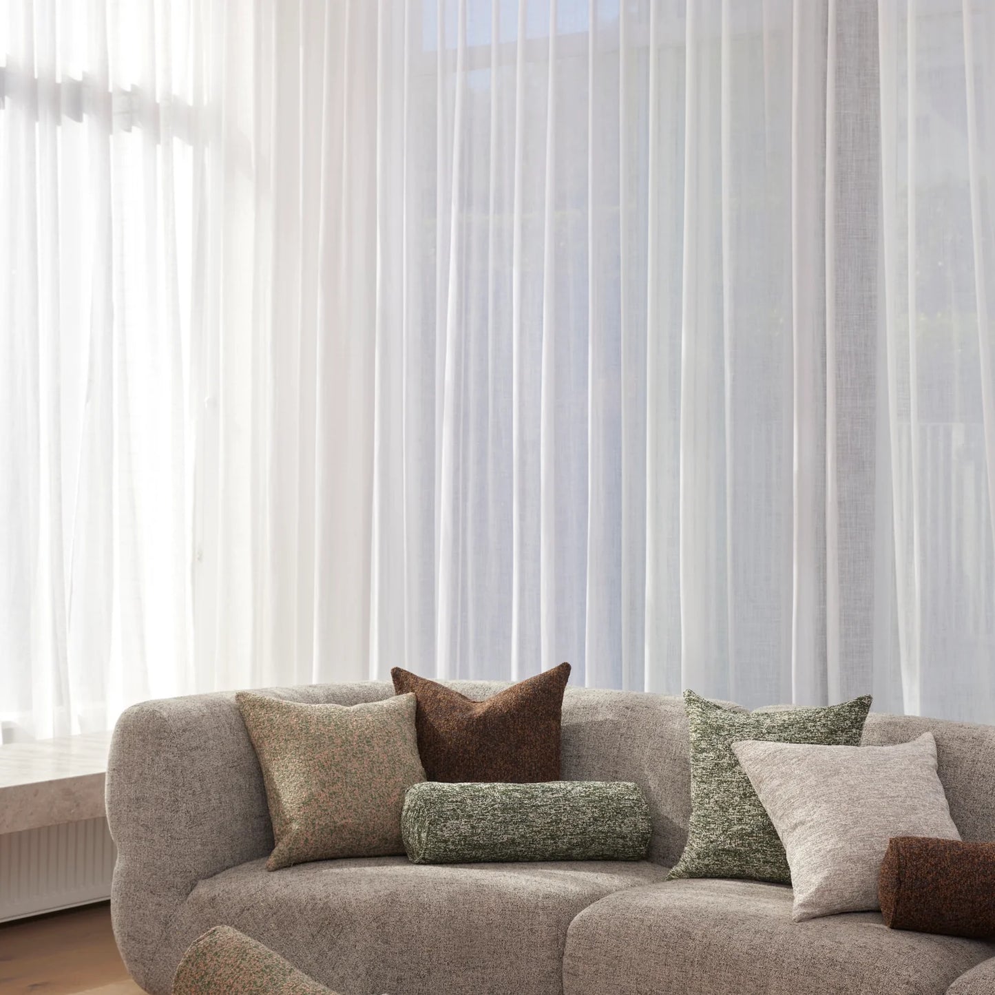 Koba Boucle Bolster Cushion Brown Multi