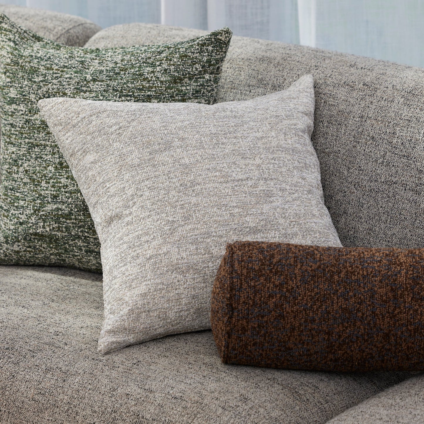 Koba Boucle Bolster Cushion Brown Multi