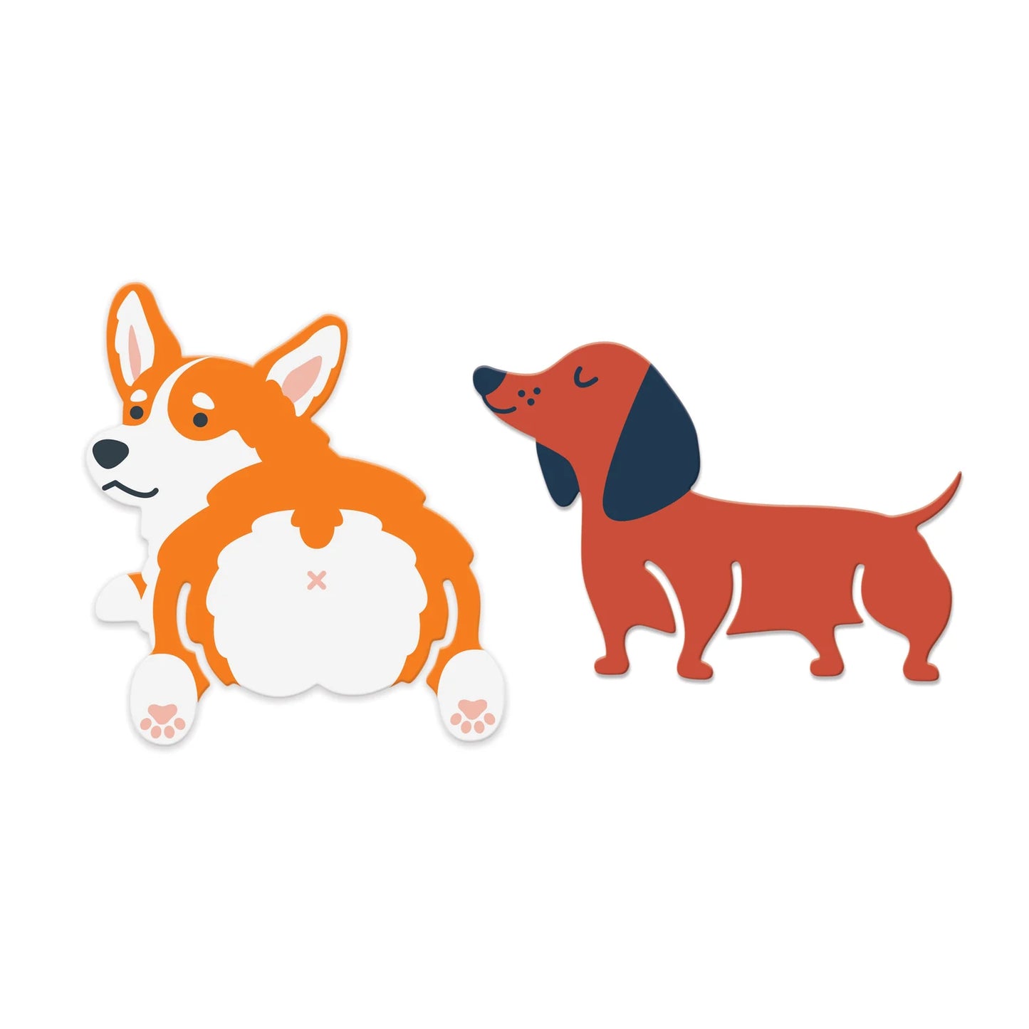 Short Tales Dog Bookmarks - 2pcs Set Multi-Coloured