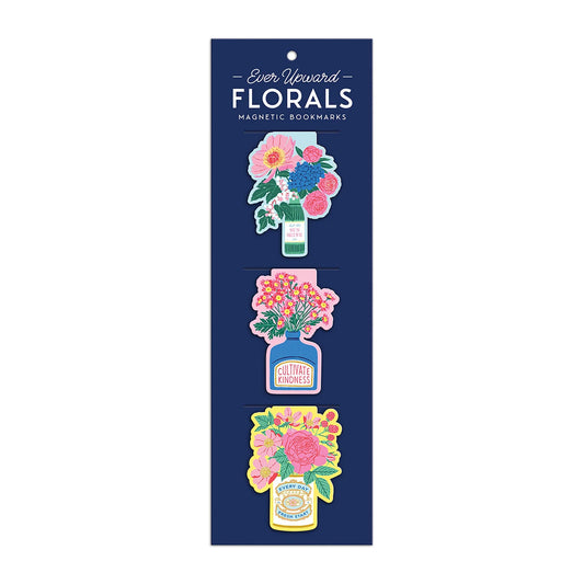 Ever Upward Floral Magnetic Bookmarks - 3pcs Set Multi-Coloured