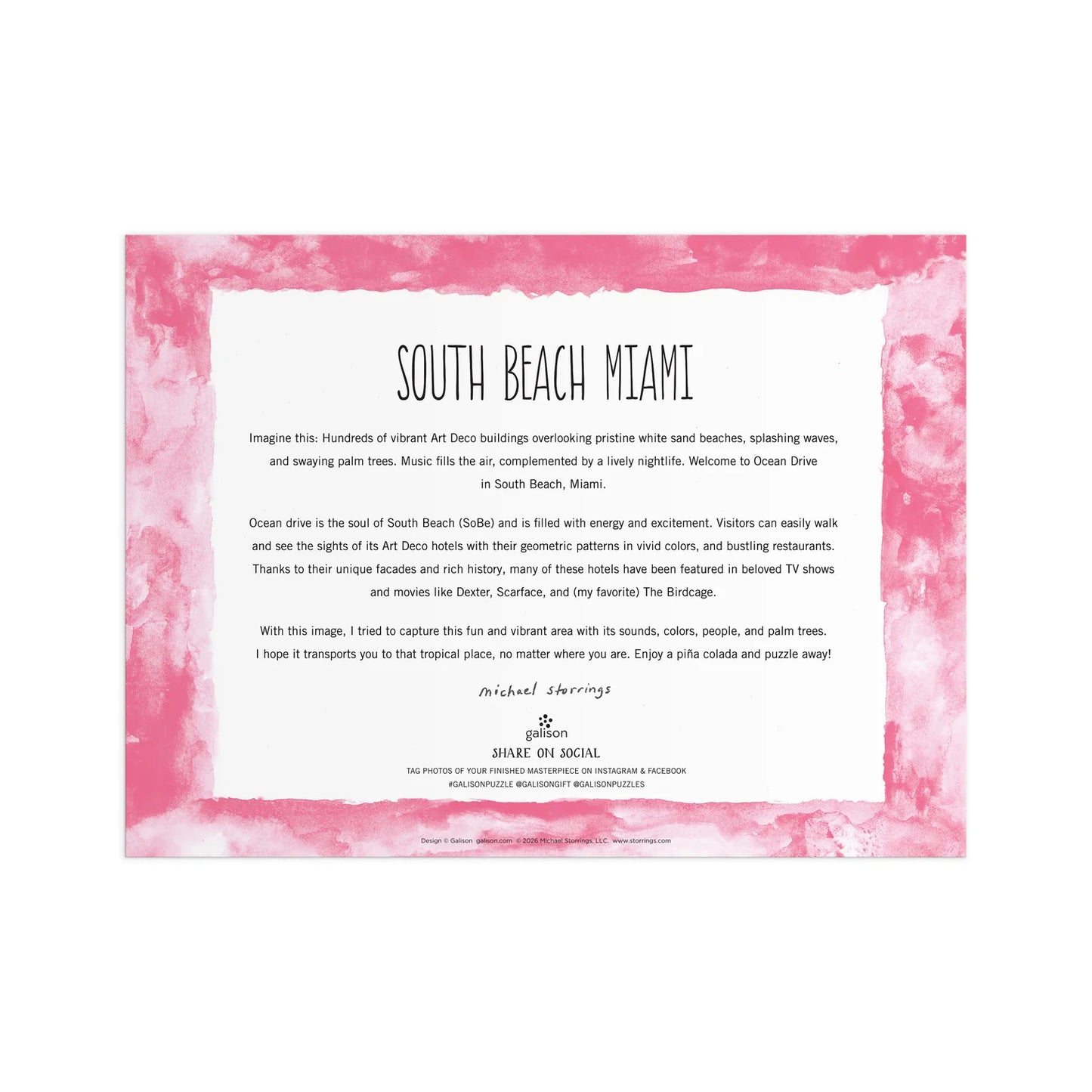 Storrings South Beach Miami Puzzle - 1000pcs