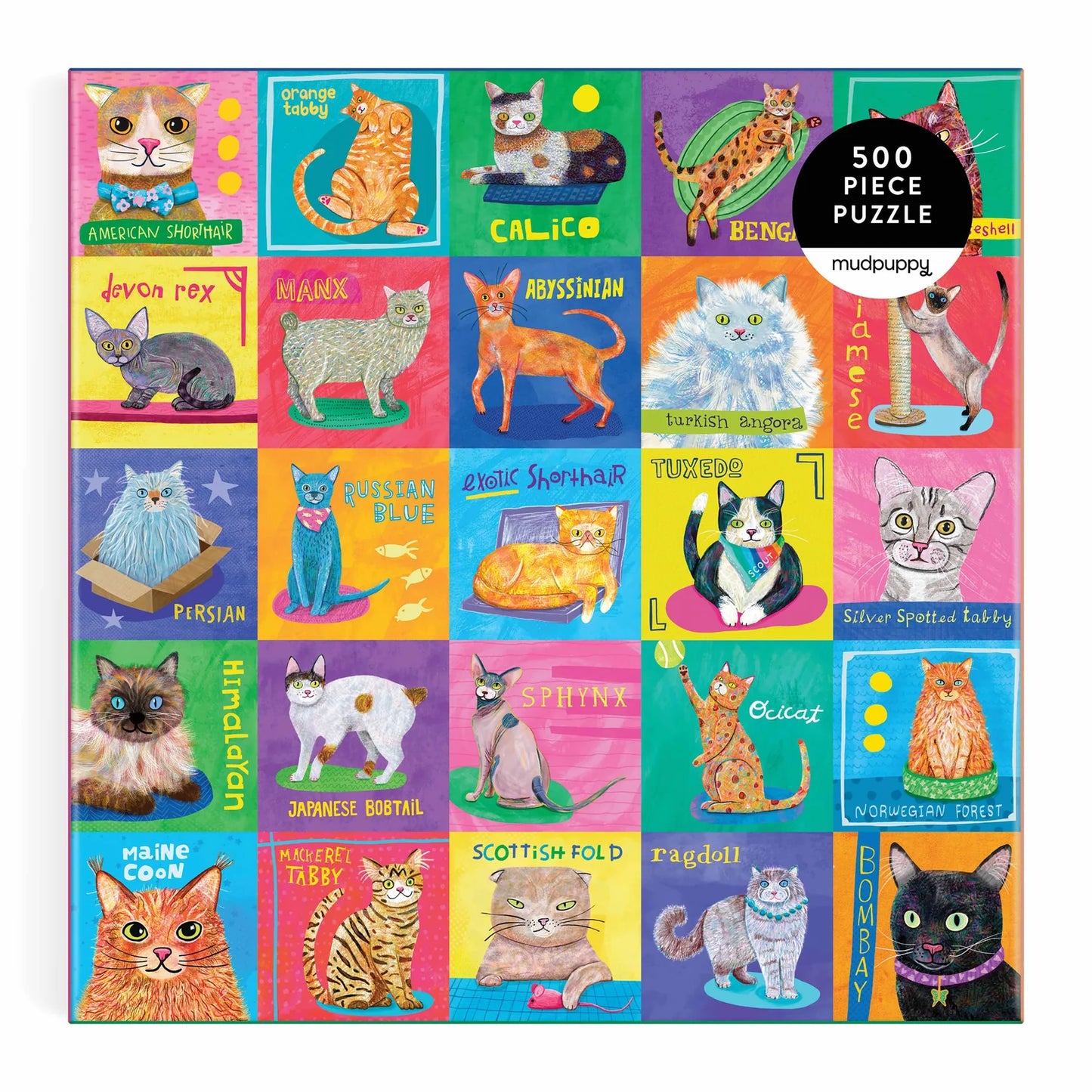 Purr-fect Portraits Family Puzzle 500pc
