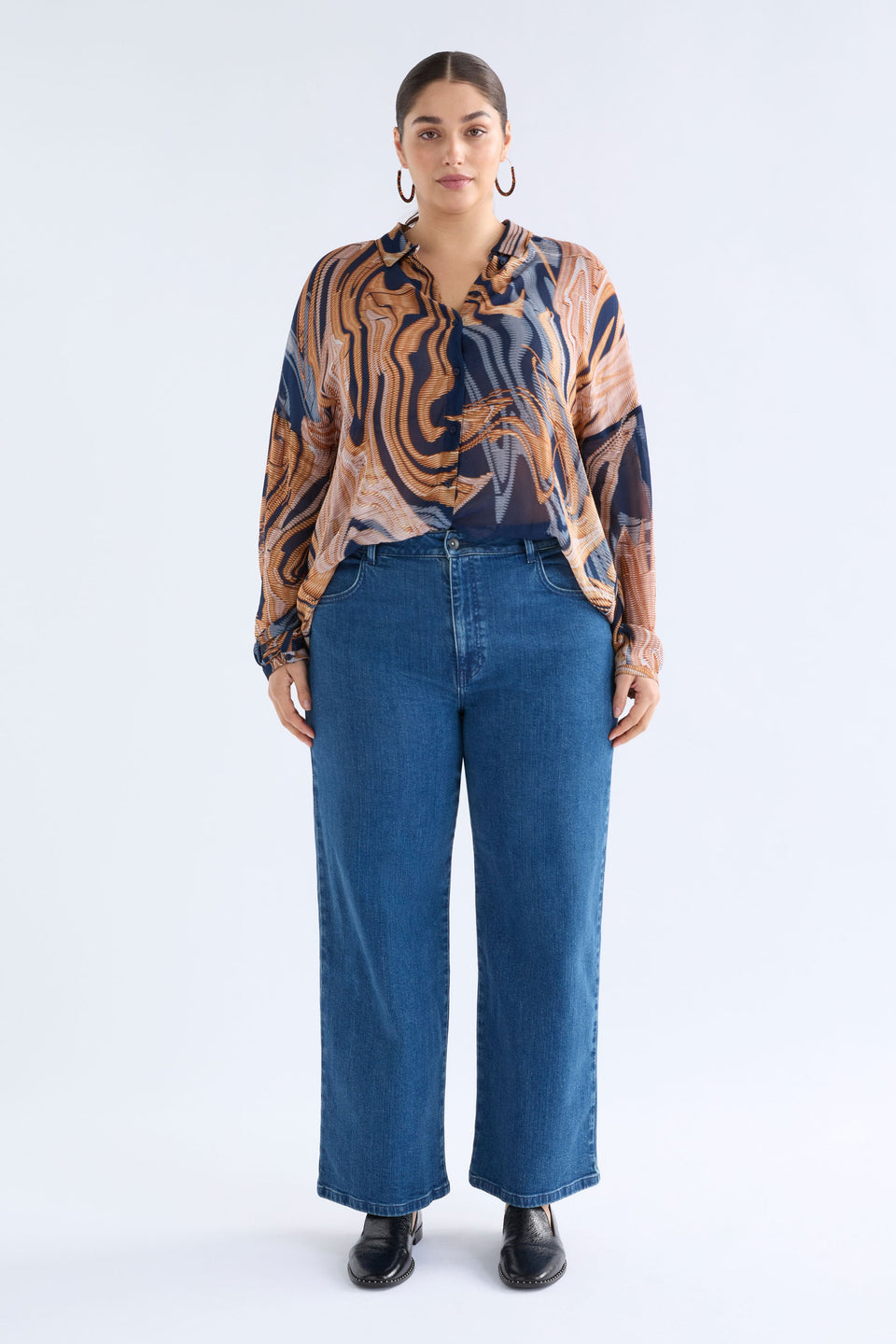 Eir Sheer Shirt Brandr Print
