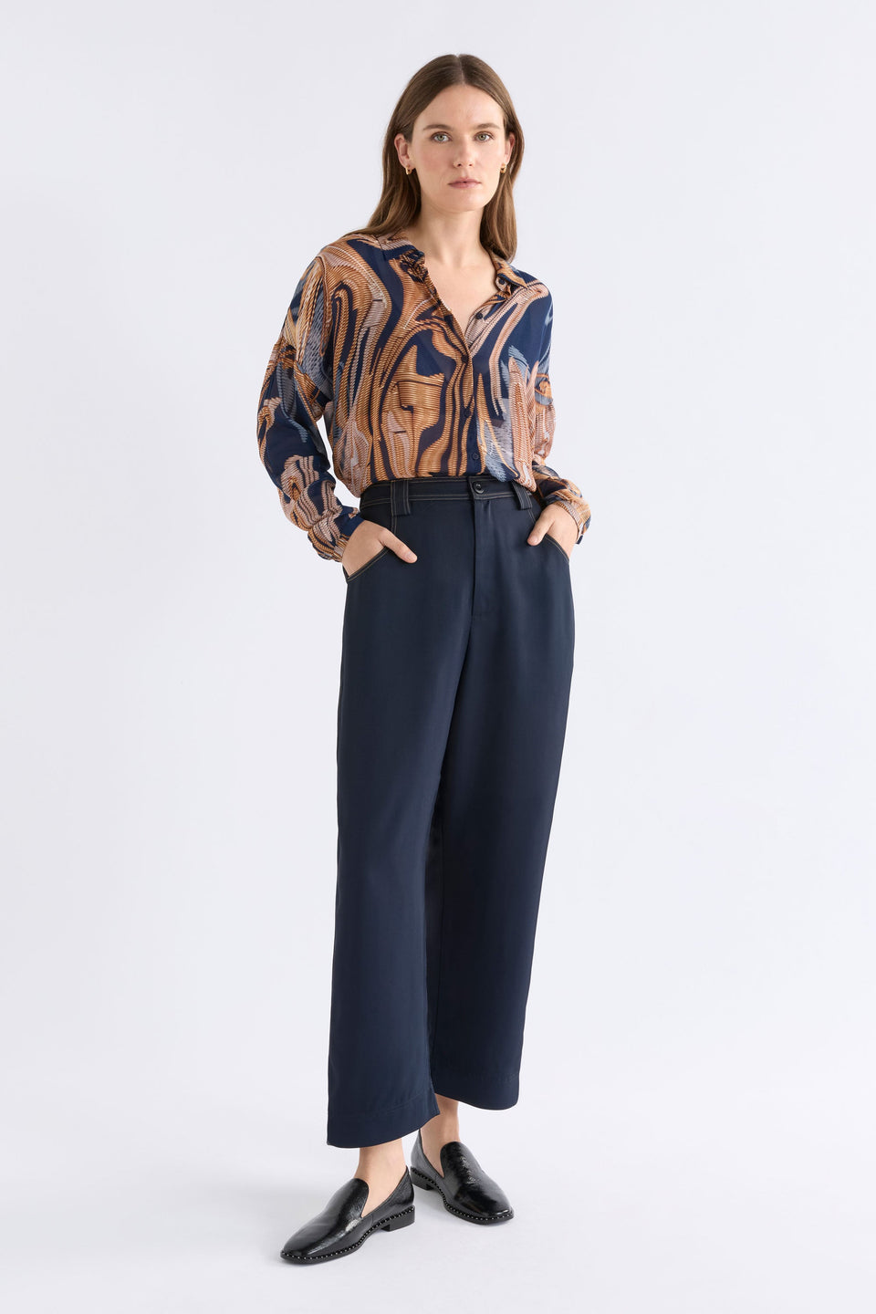 Eir Sheer Shirt Brandr Print