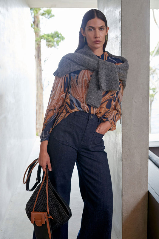 Eir Sheer Shirt Brandr Print